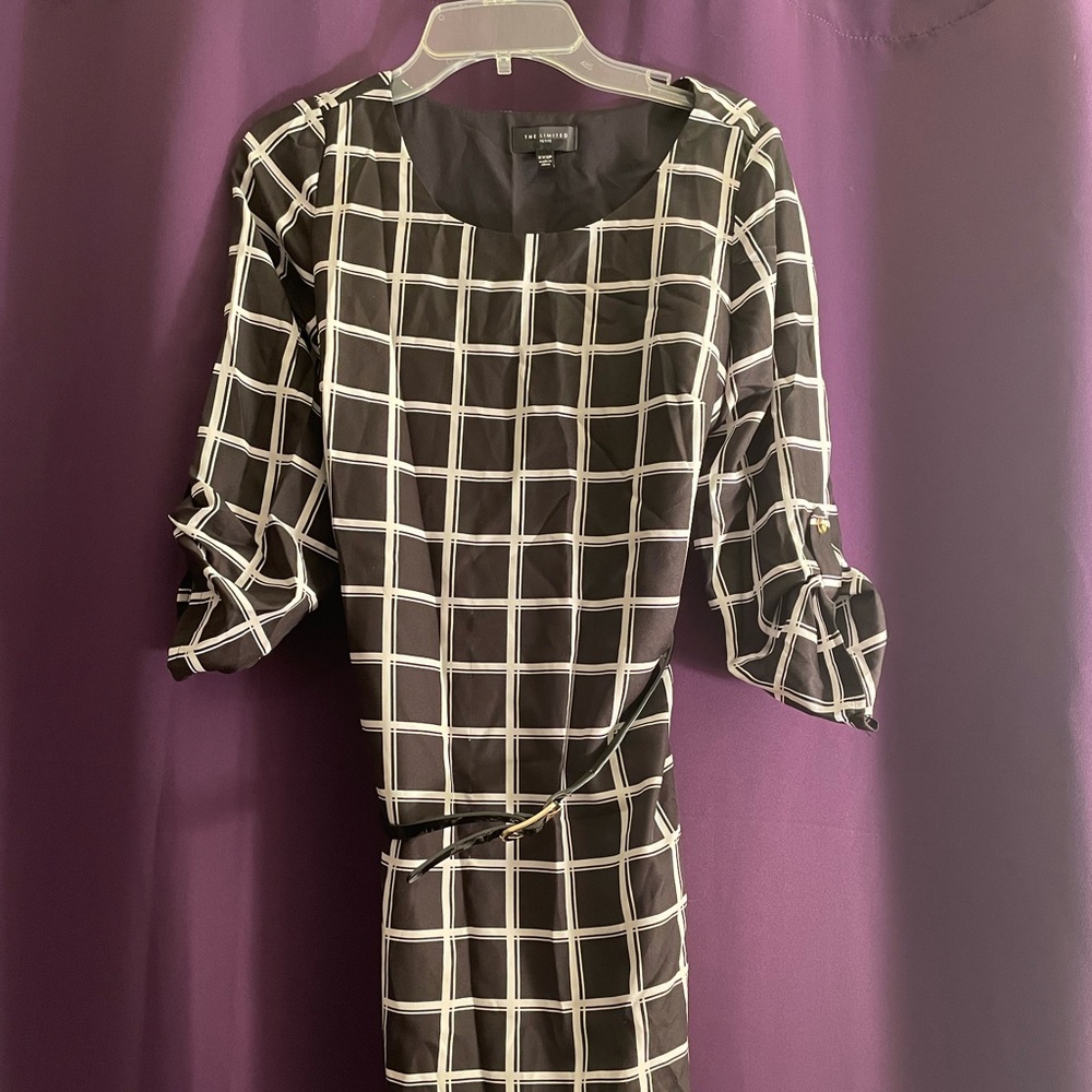 The Limited Black and White Dress with Belt